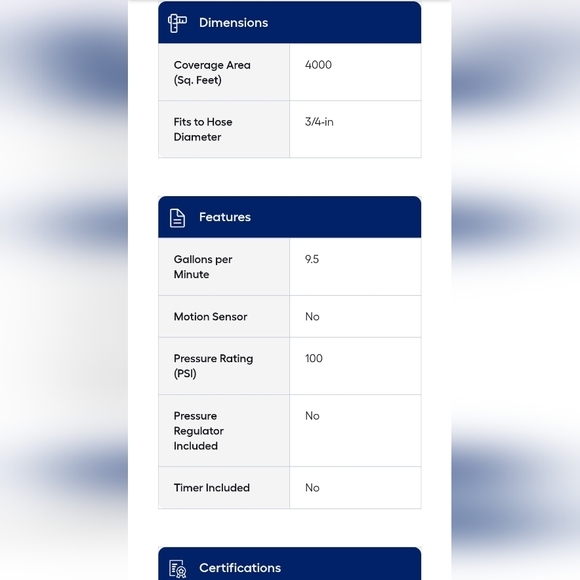 Oscillating Sled Lawn Sprinkler - Silver and Blue - Picture 4 of 4